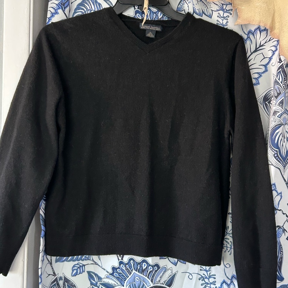 Woman’s Black V-Neck Sweater